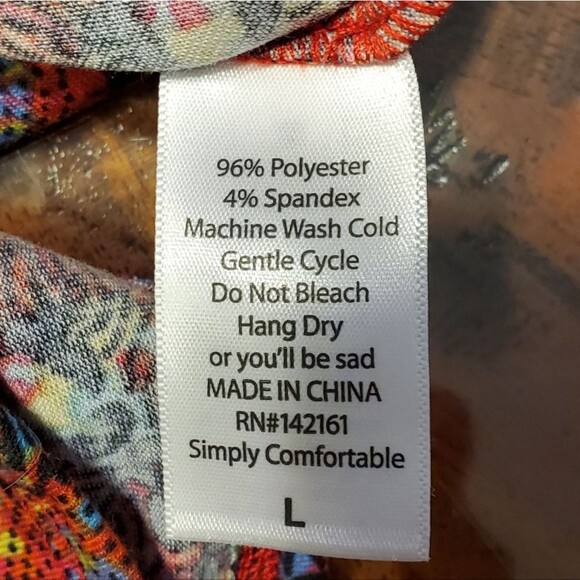 LuLaRoe Julia Simply Comfortable Bodycon Floral Colorful Dress Size L - Picture 9 of 12